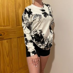 Tie dye Brooklyn nets long sleeve shirt oversized fit